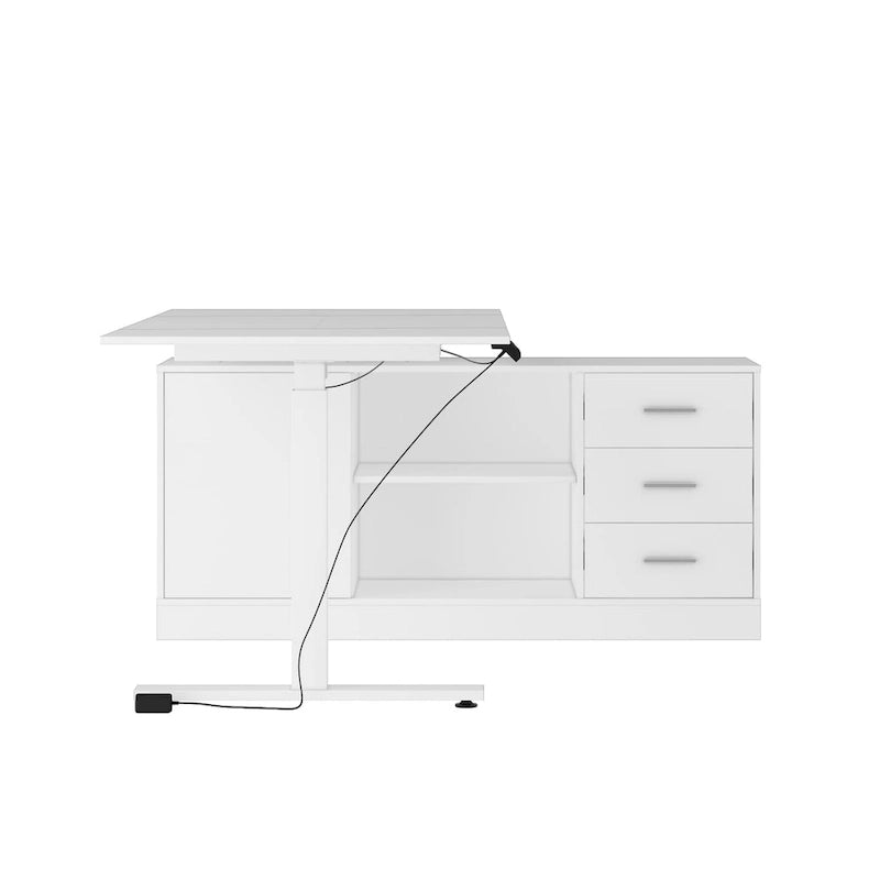 Bureau debout grande taille avec élévateur électrique - Plateau de 160x80cm en PC