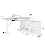 Bureau debout grande taille avec élévateur électrique - Plateau de 160x80cm en PC