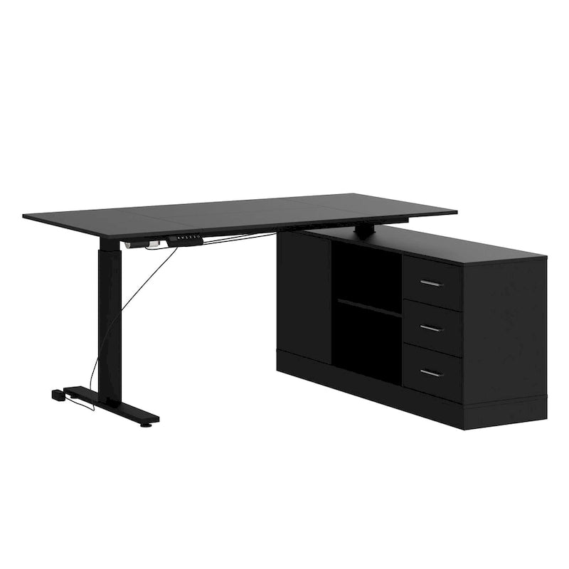 Bureau debout grande taille avec élévateur électrique - Plateau de 160x80cm en PC