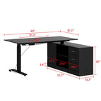 Bureau debout grande taille avec élévateur électrique - Plateau de 160x80cm en PC