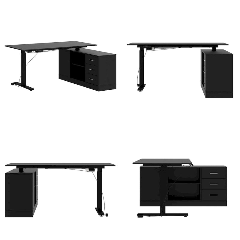 Bureau debout grande taille avec élévateur électrique - Plateau de 160x80cm en PC