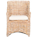 Fauteuil à oreilles en osier marron délavé (entièrement assemblé) - 26 L x 23 P x 34 H - 26Lx23Px34H