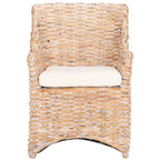 Fauteuil à oreilles en osier marron délavé (entièrement assemblé) - 26 L x 23 P x 34 H - 26Lx23Px34H