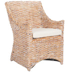 Fauteuil à oreilles en osier marron délavé (entièrement assemblé) - 26 L x 23 P x 34 H - 26Lx23Px34H