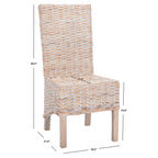 Fauteuil à oreilles en osier marron délavé (entièrement assemblé) - 26 L x 23 P x 34 H - 26Lx23Px34H