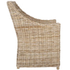 Fauteuil à oreilles en osier marron délavé (entièrement assemblé) - 26 L x 23 P x 34 H - 26Lx23Px34H