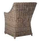 Fauteuil à oreilles en osier marron délavé (entièrement assemblé) - 26 L x 23 P x 34 H - 26Lx23Px34H