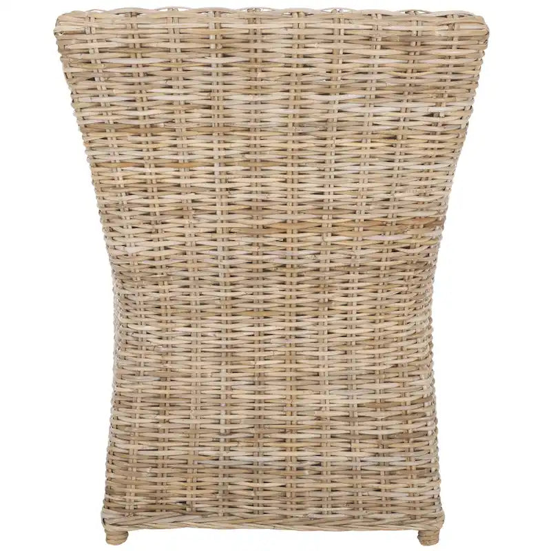 Fauteuil à oreilles en osier marron délavé (entièrement assemblé) - 26 L x 23 P x 34 H - 26Lx23Px34H