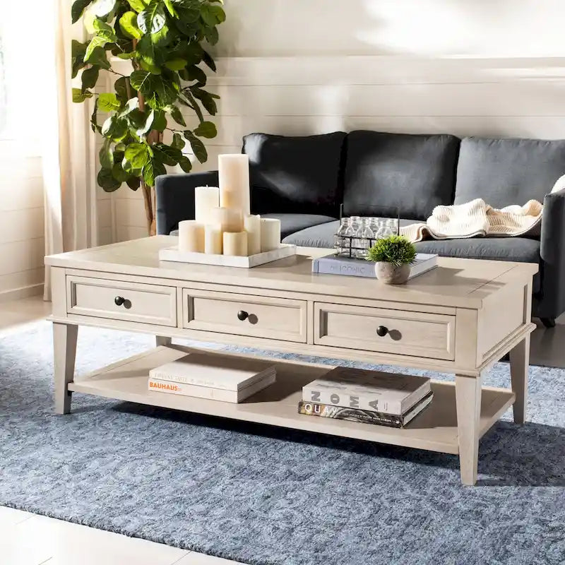 Table basse rectangulaire traditionnelle Sepia - 54 x 23,6 x 19,3 - 54Lx24Px19H