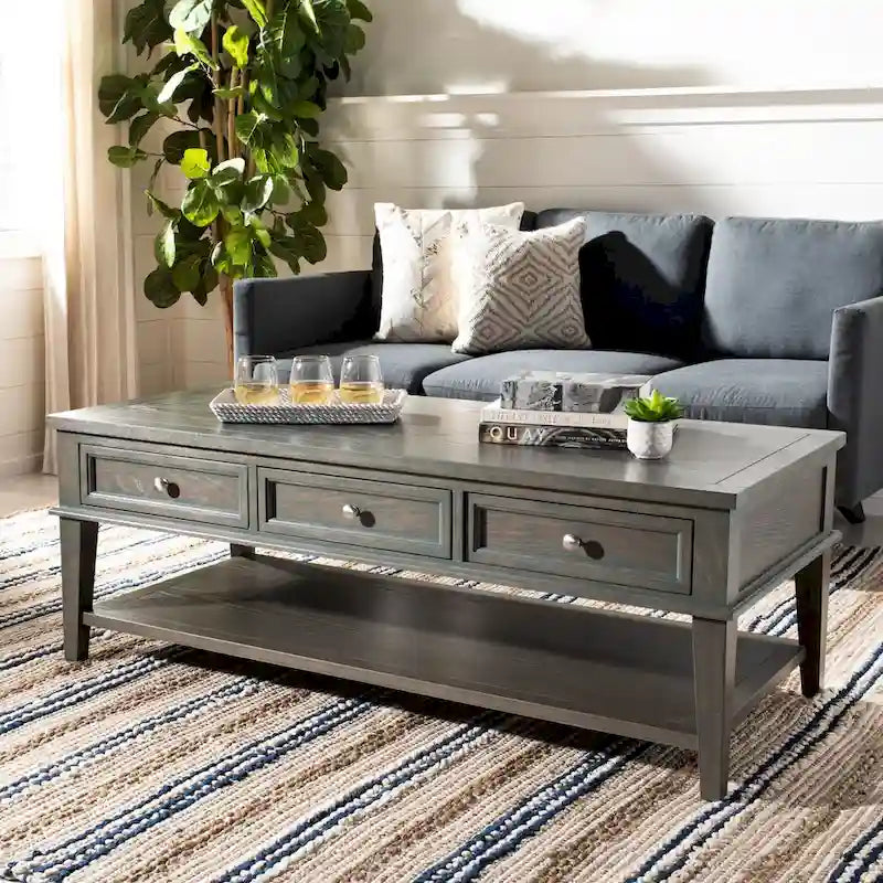 Table basse rectangulaire traditionnelle Sepia - 54 x 23,6 x 19,3 - 54Lx24Px19H