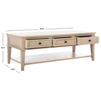 Table basse rectangulaire traditionnelle Sepia - 54 x 23,6 x 19,3 - 54Lx24Px19H