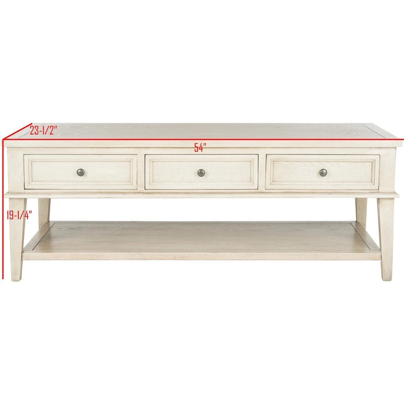 Table basse rectangulaire traditionnelle Sepia - 54 x 23,6 x 19,3 - 54Lx24Px19H