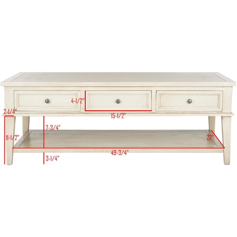 Table basse rectangulaire traditionnelle Sepia - 54 x 23,6 x 19,3 - 54Lx24Px19H