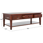 Table basse rectangulaire traditionnelle Sepia - 54 x 23,6 x 19,3 - 54Lx24Px19H