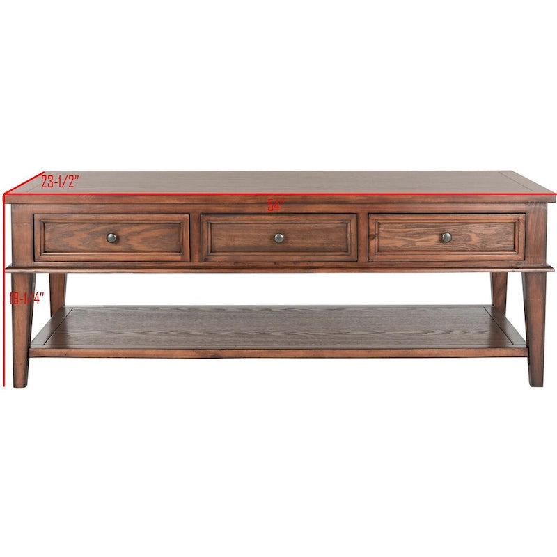 Table basse rectangulaire traditionnelle Sepia - 54 x 23,6 x 19,3 - 54Lx24Px19H