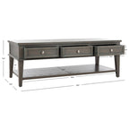 Table basse rectangulaire traditionnelle Sepia - 54 x 23,6 x 19,3 - 54Lx24Px19H