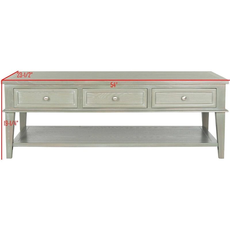 Table basse rectangulaire traditionnelle Sepia - 54 x 23,6 x 19,3 - 54Lx24Px19H