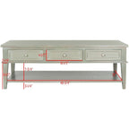Table basse rectangulaire traditionnelle Sepia - 54 x 23,6 x 19,3 - 54Lx24Px19H
