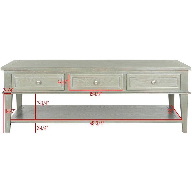 Table basse rectangulaire traditionnelle Sepia - 54 x 23,6 x 19,3 - 54Lx24Px19H