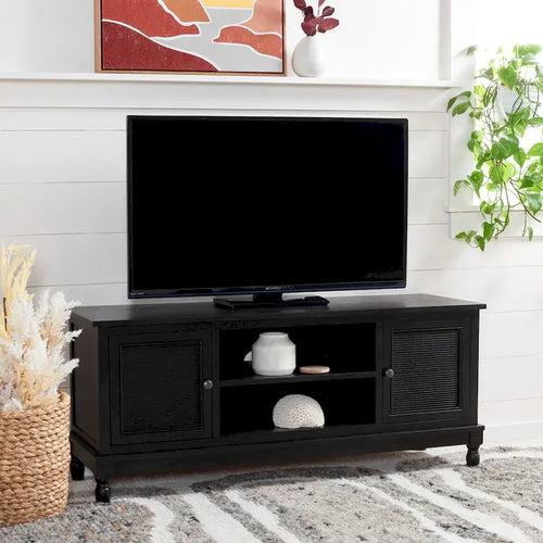 Meuble TV 2 portes 1 étagère - 47 L x 16 P x 20 H - 47Lx16Px20H