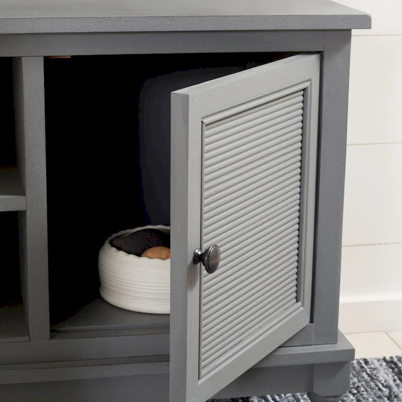 Meuble TV 2 portes 1 étagère - 47 L x 16 P x 20 H - 47Lx16Px20H