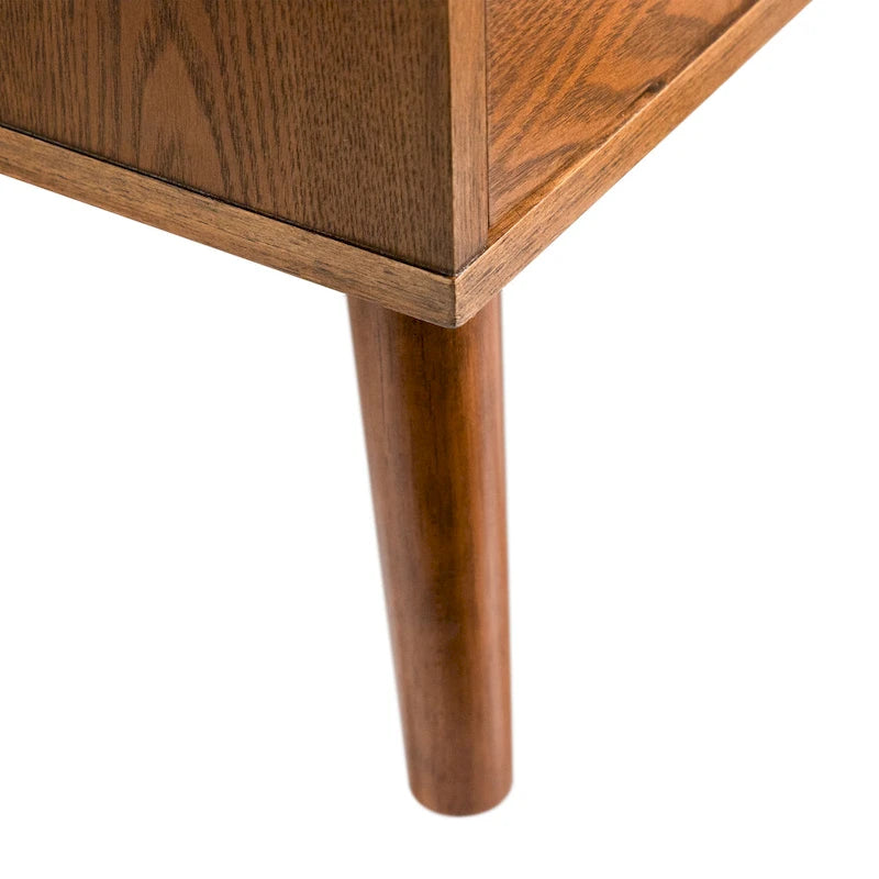 Commode et miroir 2 pièces en noyer du milieu du siècle
