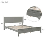 Lit plateforme Queen Size, cadre de lit plateforme moderne en bois massif, sommier tapissier non requis