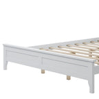 Lit plateforme Queen Size, cadre de lit plateforme moderne en bois massif, sommier tapissier non requis
