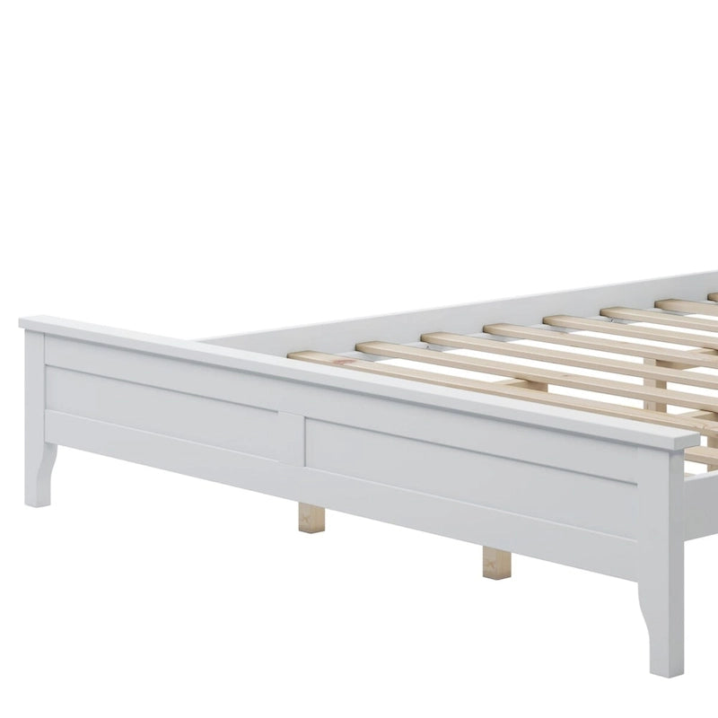 Lit plateforme Queen Size, cadre de lit plateforme moderne en bois massif, sommier tapissier non requis