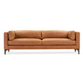 Canapé 93 en cuir véritable pleine fleur italien, couleur Cognac Tan