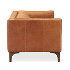 Canapé 93 en cuir véritable pleine fleur italien, couleur Cognac Tan