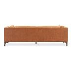 Canapé 93 en cuir véritable pleine fleur italien, couleur Cognac Tan