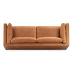 Canapé 93 en cuir véritable pleine fleur italien, couleur Cognac Tan