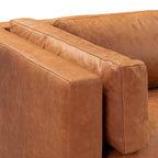 Canapé 93 en cuir véritable pleine fleur italien, couleur Cognac Tan