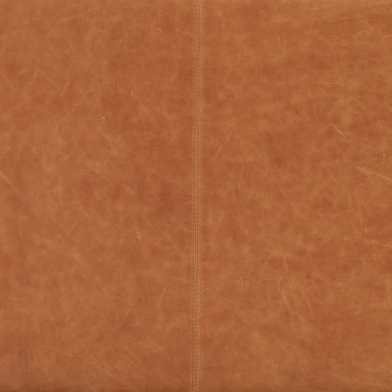 Canapé 93 en cuir véritable pleine fleur italien, couleur Cognac Tan