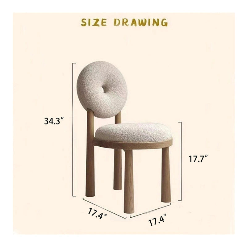 Chaise de coiffeuse à dossier rond