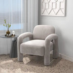 Fauteuil d'appoint rembourré en velours Mid-Century Modern pour salon