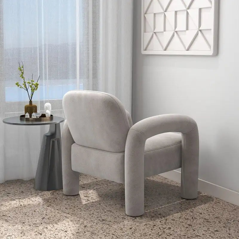 Fauteuil d'appoint rembourré en velours Mid-Century Modern pour salon