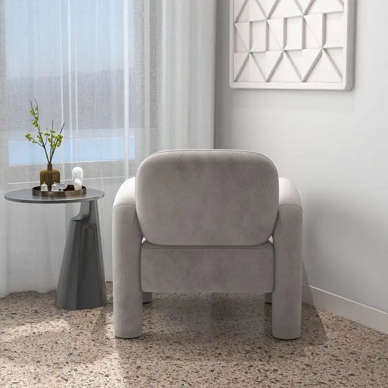 Fauteuil d'appoint rembourré en velours Mid-Century Modern pour salon