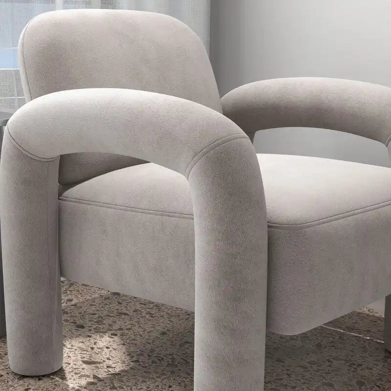 Fauteuil d'appoint rembourré en velours Mid-Century Modern pour salon