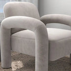 Fauteuil d'appoint rembourré en velours Mid-Century Modern pour salon