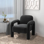 Fauteuil d'appoint rembourré en velours Mid-Century Modern pour salon