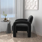 Fauteuil d'appoint rembourré en velours Mid-Century Modern pour salon