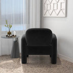 Fauteuil d'appoint rembourré en velours Mid-Century Modern pour salon