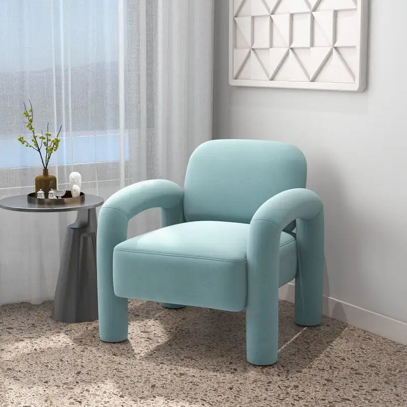 Fauteuil d'appoint rembourré en velours Mid-Century Modern pour salon