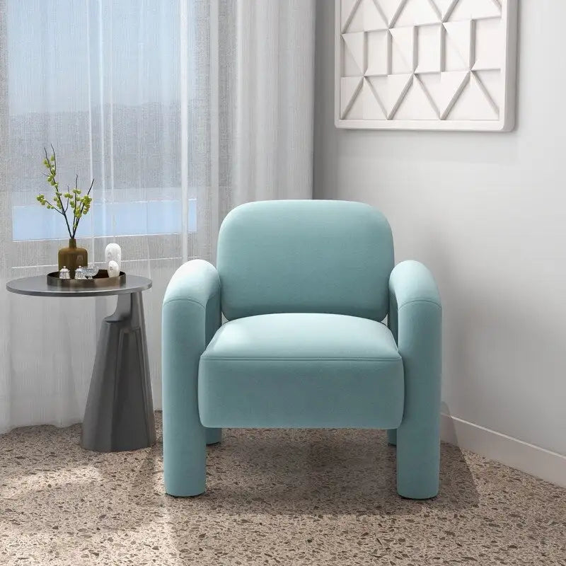 Fauteuil d'appoint rembourré en velours Mid-Century Modern pour salon