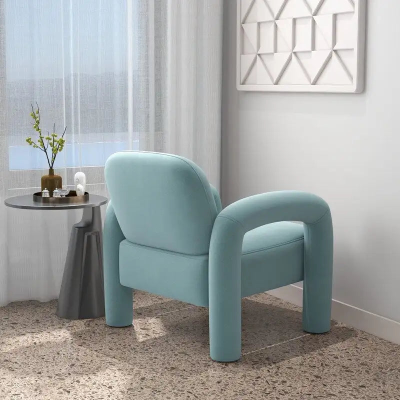 Fauteuil d'appoint rembourré en velours Mid-Century Modern pour salon