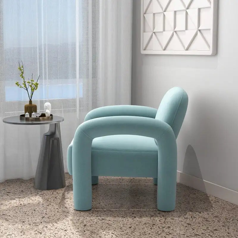 Fauteuil d'appoint rembourré en velours Mid-Century Modern pour salon