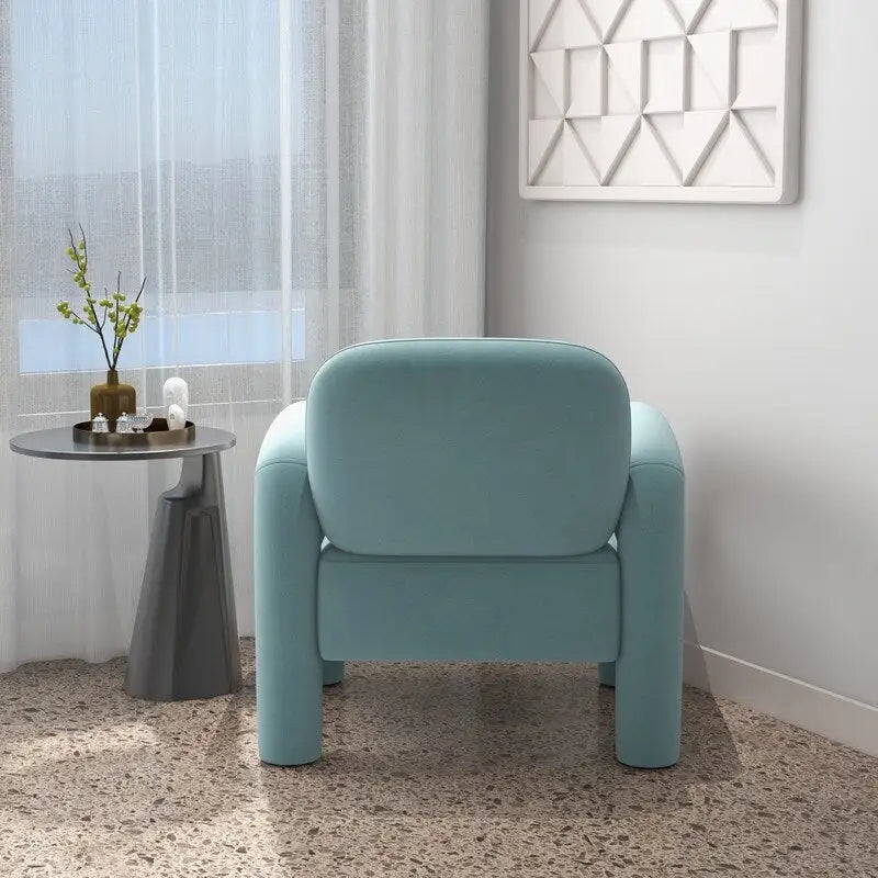 Fauteuil d'appoint rembourré en velours Mid-Century Modern pour salon
