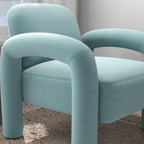 Fauteuil d'appoint rembourré en velours Mid-Century Modern pour salon